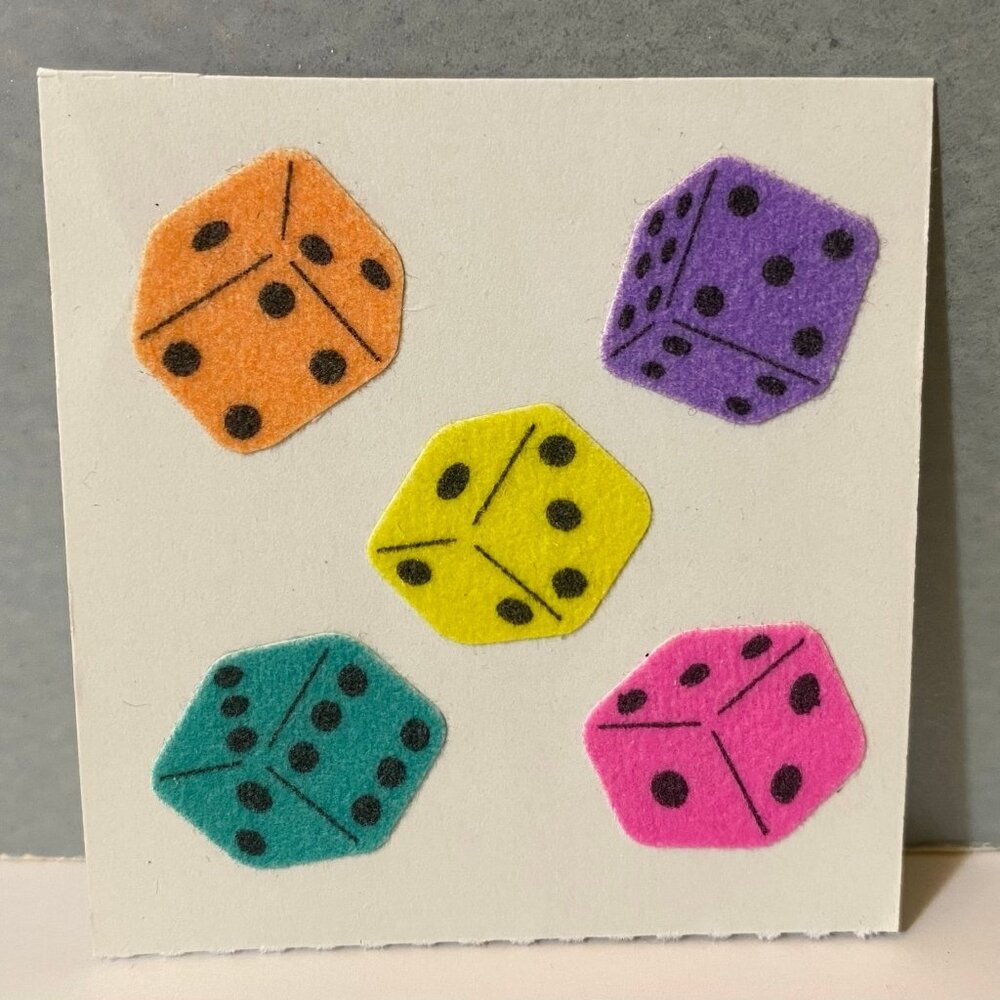 Vintage Sandylion Fuzzy Dice Stickers